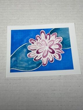 Purple Flower Watercolor Painting Art Print Vinyl Cut Sticker